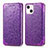 Leather Case Stands Fashionable Pattern Flip Cover H01 Holder for Apple iPhone 14 Plus Purple