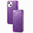 Leather Case Stands Fashionable Pattern Flip Cover H02 Holder for Apple iPhone 14 Plus Purple