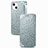 Leather Case Stands Fashionable Pattern Flip Cover H02 Holder for Apple iPhone 14 Silver