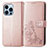 Leather Case Stands Fashionable Pattern Flip Cover H03 Holder for Apple iPhone 13 Pro Rose Gold