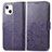 Leather Case Stands Fashionable Pattern Flip Cover H03 Holder for Apple iPhone 14 Purple