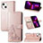 Leather Case Stands Fashionable Pattern Flip Cover H04 Holder for Apple iPhone 14