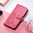 Leather Case Stands Fashionable Pattern Flip Cover H04 Holder for Apple iPhone 14 Hot Pink