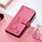 Leather Case Stands Fashionable Pattern Flip Cover H04 Holder for Apple iPhone 14 Pro Max Hot Pink