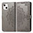 Leather Case Stands Fashionable Pattern Flip Cover H05 Holder for Apple iPhone 13 Mini Gray