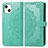 Leather Case Stands Fashionable Pattern Flip Cover H05 Holder for Apple iPhone 13 Mini Green