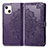 Leather Case Stands Fashionable Pattern Flip Cover H05 Holder for Apple iPhone 13 Mini Purple