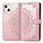 Leather Case Stands Fashionable Pattern Flip Cover H05 Holder for Apple iPhone 13 Mini Rose Gold