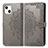 Leather Case Stands Fashionable Pattern Flip Cover H05 Holder for Apple iPhone 14 Gray