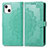 Leather Case Stands Fashionable Pattern Flip Cover H05 Holder for Apple iPhone 14 Green