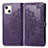 Leather Case Stands Fashionable Pattern Flip Cover H05 Holder for Apple iPhone 14 Purple