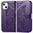 Leather Case Stands Fashionable Pattern Flip Cover H07 Holder for Apple iPhone 13 Mini Purple