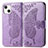 Leather Case Stands Fashionable Pattern Flip Cover H07 Holder for Apple iPhone 14 Clove Purple