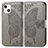 Leather Case Stands Fashionable Pattern Flip Cover H07 Holder for Apple iPhone 14 Plus Gray