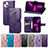 Leather Case Stands Fashionable Pattern Flip Cover H08 Holder for Apple iPhone 13 Mini