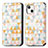 Leather Case Stands Fashionable Pattern Flip Cover H09 Holder for Apple iPhone 14 Plus White
