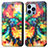 Leather Case Stands Fashionable Pattern Flip Cover H10 Holder for Apple iPhone 13 Pro Colorful