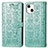 Leather Case Stands Fashionable Pattern Flip Cover H11 Holder for Apple iPhone 13 Mini Green