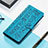 Leather Case Stands Fashionable Pattern Flip Cover H11 Holder for Apple iPhone 13 Pro Blue
