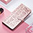 Leather Case Stands Fashionable Pattern Flip Cover H11 Holder for Apple iPhone 13 Pro Rose Gold