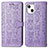 Leather Case Stands Fashionable Pattern Flip Cover H11 Holder for Apple iPhone 13 Purple