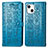 Leather Case Stands Fashionable Pattern Flip Cover H11 Holder for Apple iPhone 14 Blue