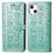 Leather Case Stands Fashionable Pattern Flip Cover H11 Holder for Apple iPhone 14 Green