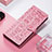 Leather Case Stands Fashionable Pattern Flip Cover H11 Holder for Apple iPhone 14 Pro Max Pink