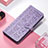 Leather Case Stands Fashionable Pattern Flip Cover H11 Holder for Apple iPhone 14 Pro Purple