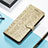 Leather Case Stands Fashionable Pattern Flip Cover H12 Holder for Apple iPhone 13 Gold