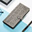 Leather Case Stands Fashionable Pattern Flip Cover H12 Holder for Apple iPhone 13 Mini Gray