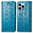 Leather Case Stands Fashionable Pattern Flip Cover H12 Holder for Apple iPhone 13 Pro Max Blue