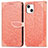 Leather Case Stands Fashionable Pattern Flip Cover H13 Holder for Apple iPhone 13 Mini Orange