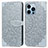 Leather Case Stands Fashionable Pattern Flip Cover H13 Holder for Apple iPhone 13 Pro Max Gray