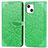 Leather Case Stands Fashionable Pattern Flip Cover H13 Holder for Apple iPhone 14 Green