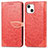 Leather Case Stands Fashionable Pattern Flip Cover H13 Holder for Apple iPhone 14 Red