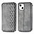 Leather Case Stands Fashionable Pattern Flip Cover H15 Holder for Apple iPhone 13 Mini Gray