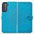 Leather Case Stands Fashionable Pattern Flip Cover Holder A01D for Samsung Galaxy S21 Plus 5G Blue
