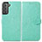 Leather Case Stands Fashionable Pattern Flip Cover Holder A01D for Samsung Galaxy S21 Plus 5G Green
