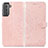 Leather Case Stands Fashionable Pattern Flip Cover Holder A01D for Samsung Galaxy S21 Plus 5G Pink