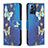 Leather Case Stands Fashionable Pattern Flip Cover Holder B01F for Motorola Moto G Play (2023) Blue