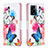 Leather Case Stands Fashionable Pattern Flip Cover Holder B01F for OnePlus Nord N300 5G Colorful