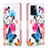 Leather Case Stands Fashionable Pattern Flip Cover Holder B01F for Oppo A56S 5G Colorful