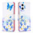 Leather Case Stands Fashionable Pattern Flip Cover Holder B01F for Oppo F21s Pro 5G Blue