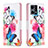 Leather Case Stands Fashionable Pattern Flip Cover Holder B01F for Oppo Reno7 4G Colorful