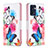 Leather Case Stands Fashionable Pattern Flip Cover Holder B01F for Oppo Reno7 5G Colorful