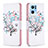 Leather Case Stands Fashionable Pattern Flip Cover Holder B01F for Oppo Reno7 Pro 5G White