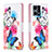 Leather Case Stands Fashionable Pattern Flip Cover Holder B01F for Oppo Reno8 4G Colorful