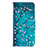 Leather Case Stands Fashionable Pattern Flip Cover Holder B01F for Samsung Galaxy A30 Cyan