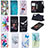 Leather Case Stands Fashionable Pattern Flip Cover Holder B01F for Samsung Galaxy A50